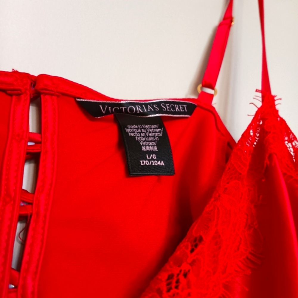 Victoria's Secret Red Lace Chemise Slip